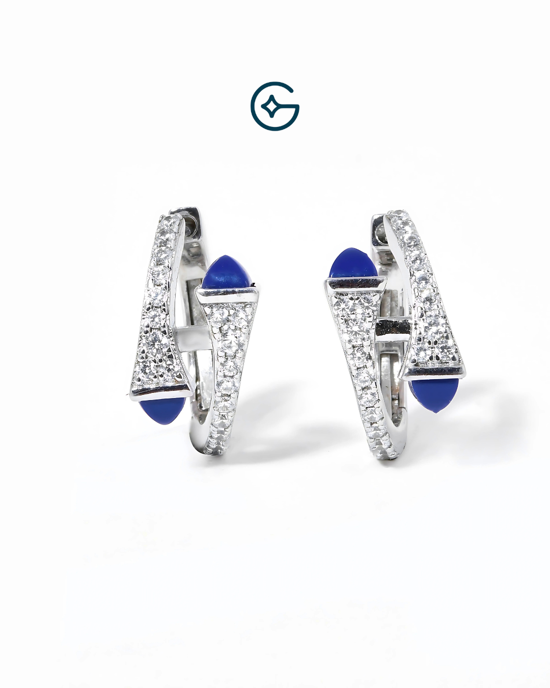 Stylish Enamel Baali Earring In Silver