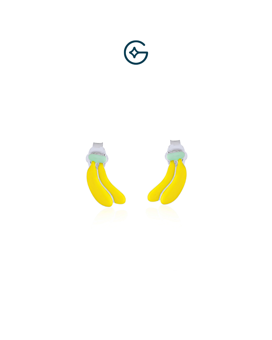 Cute Banana Kids Earrings In Silver