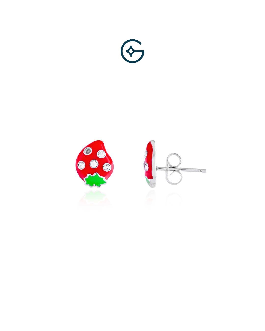 Strawberry Kids Earrings In Silver