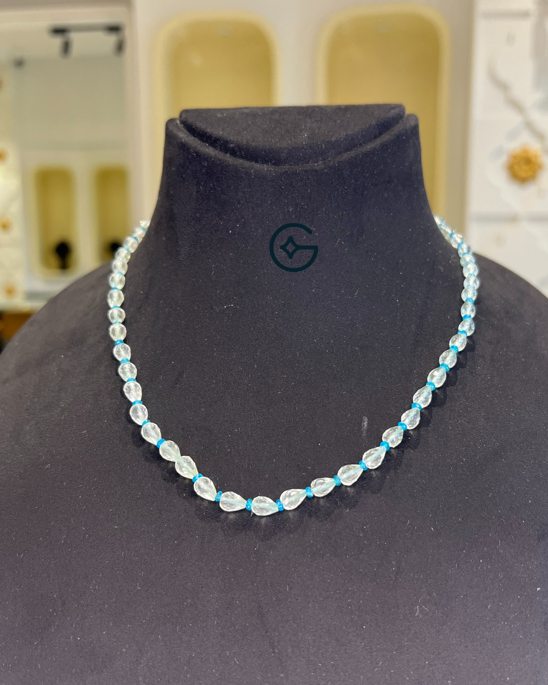 Neon Appatite and Checkered Pear Quartz Bead Necklace
