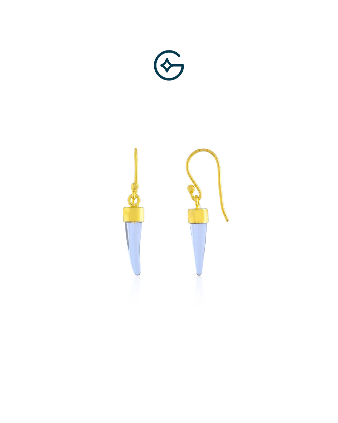 Crystal Tooth Claw Earrings In Silver