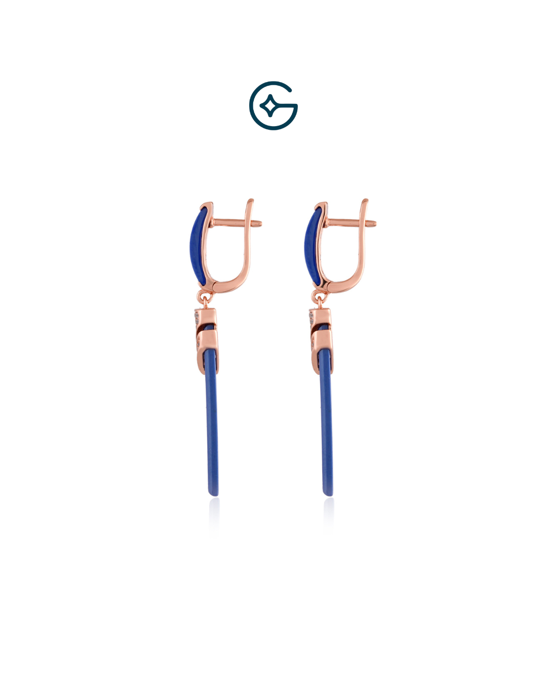 Long Ceramic Dangler Earring With CZ In Silver