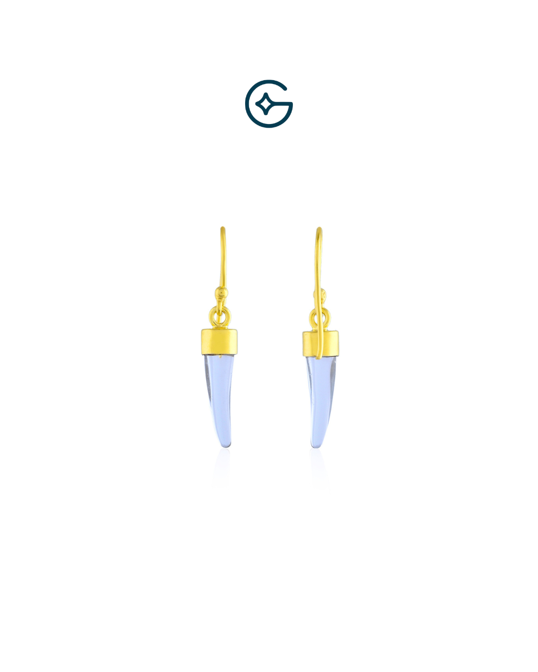 Crystal Tooth Claw Earrings In Silver