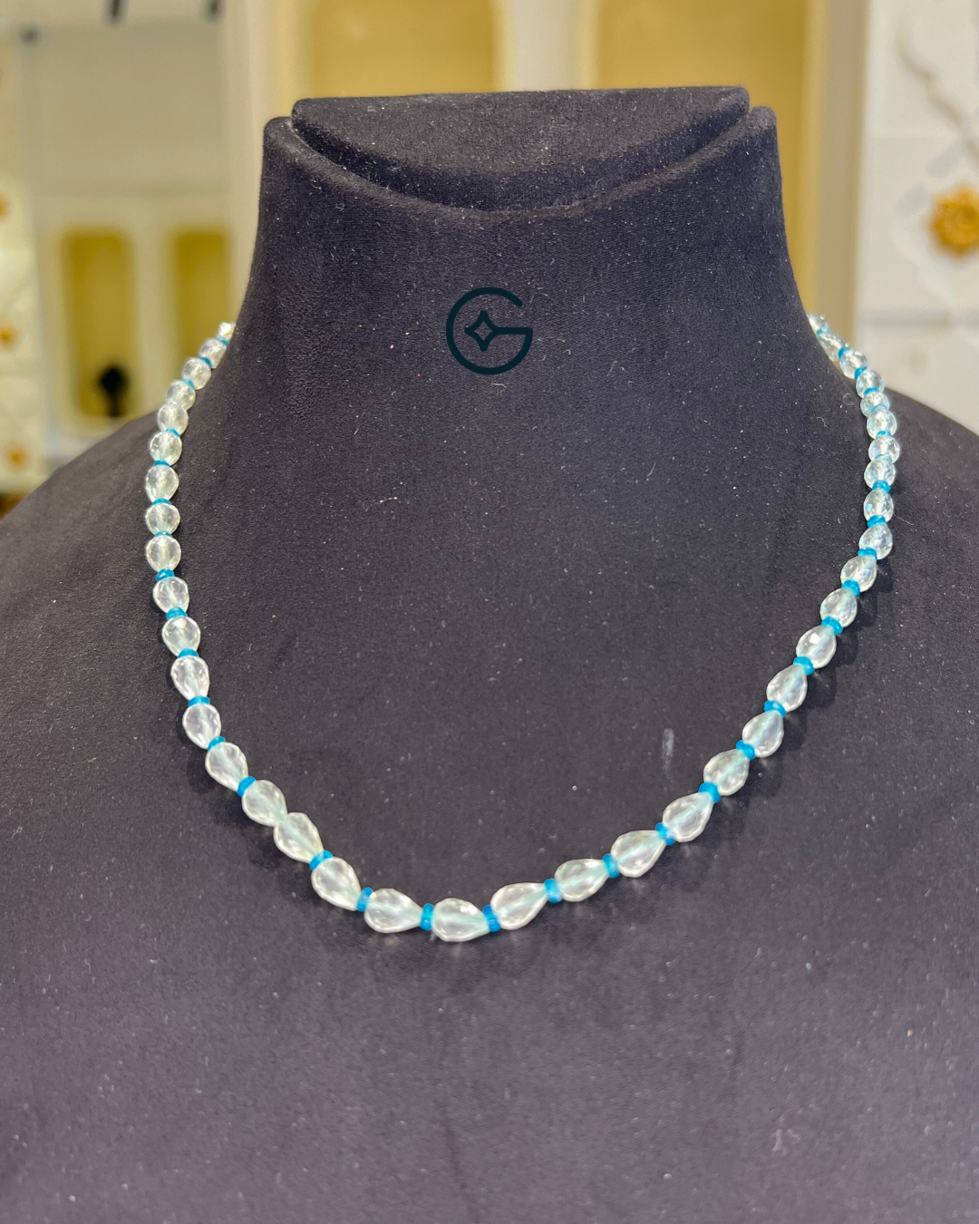 Neon Appatite and Checkered Pear Quartz Bead Necklace