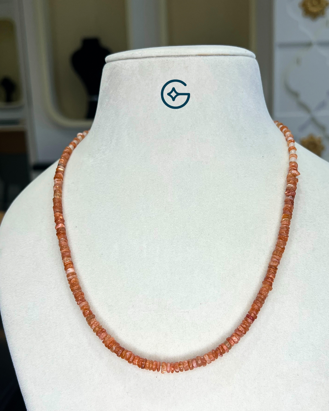 Natural Moonstone Bead Necklace