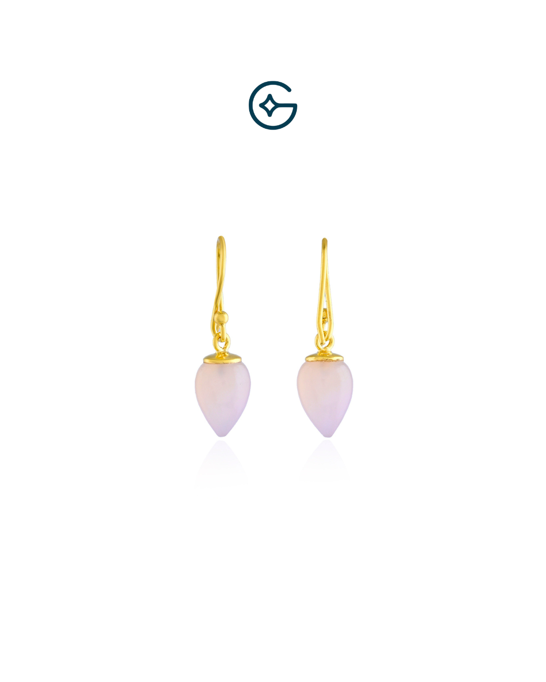 Rose Quartz Heavenly Tear Drop Earring In Silver