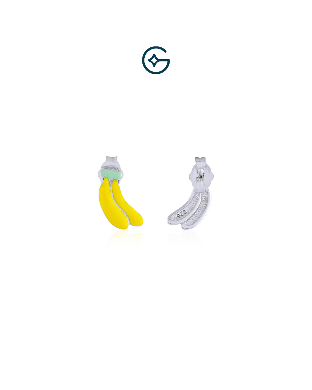 Cute Banana Kids Earrings In Silver