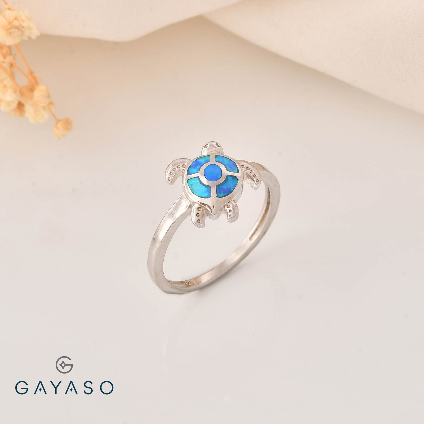 Lucky Blue Tortoise Ring
