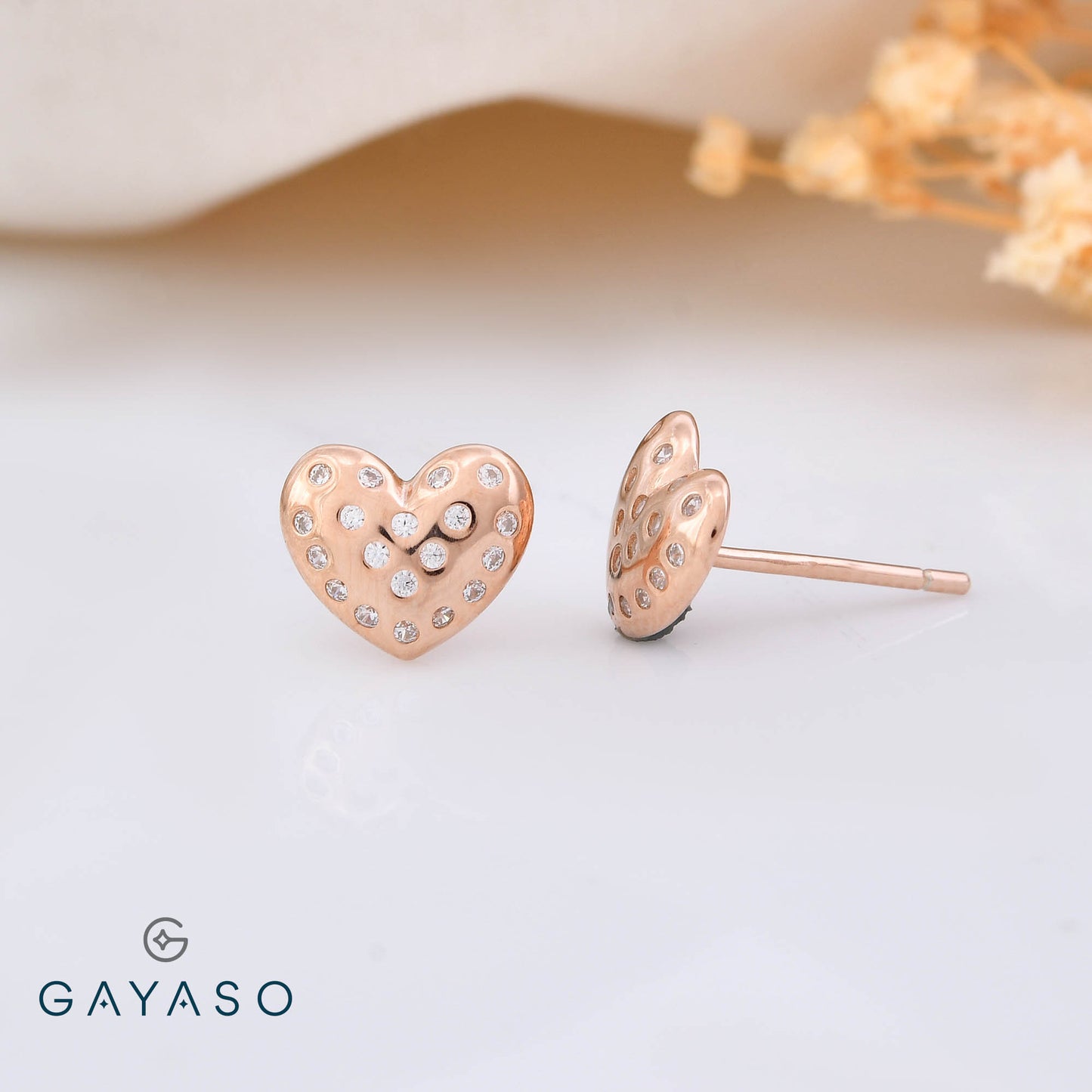 All My Heart Earrings In Rose Gold Silver