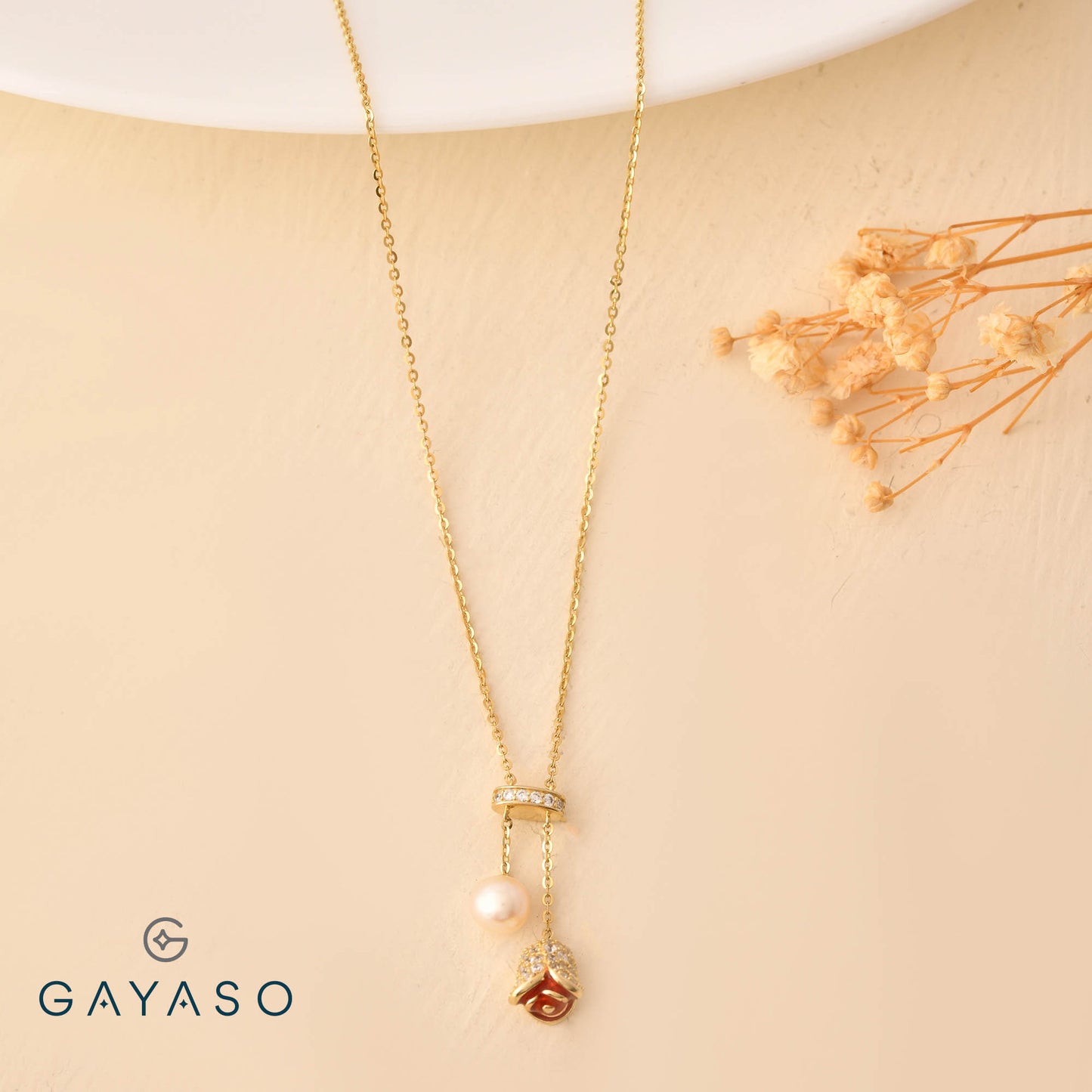 Flower Blossom With Enamel Pendant Set