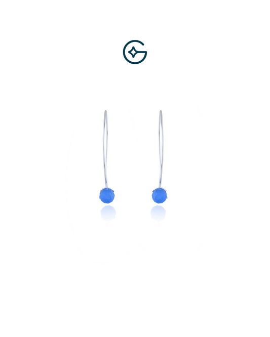 Silver Hoop With  A Pear Drop