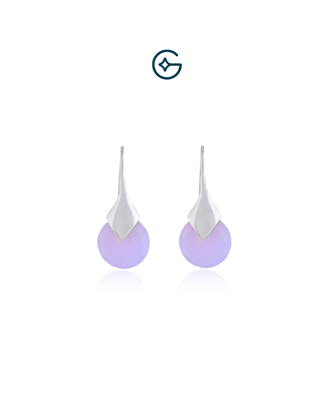 Rose Quartz Pear Dangle In Silver