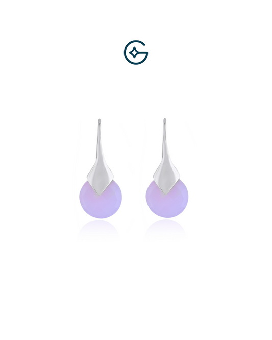 Rose Quartz Pear Dangle In Silver