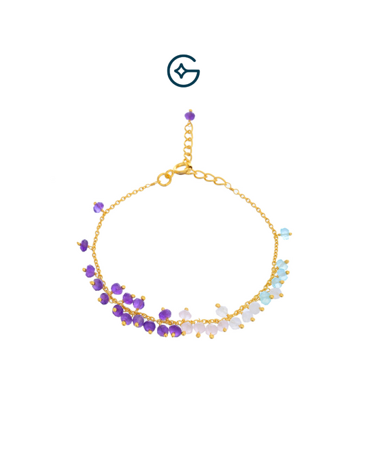 Multi Round Bead Bracelet In Silver