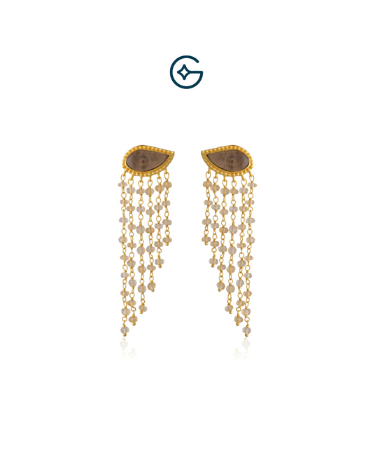 Show Stopper Tigers Eye Dangler Earrings In Silver