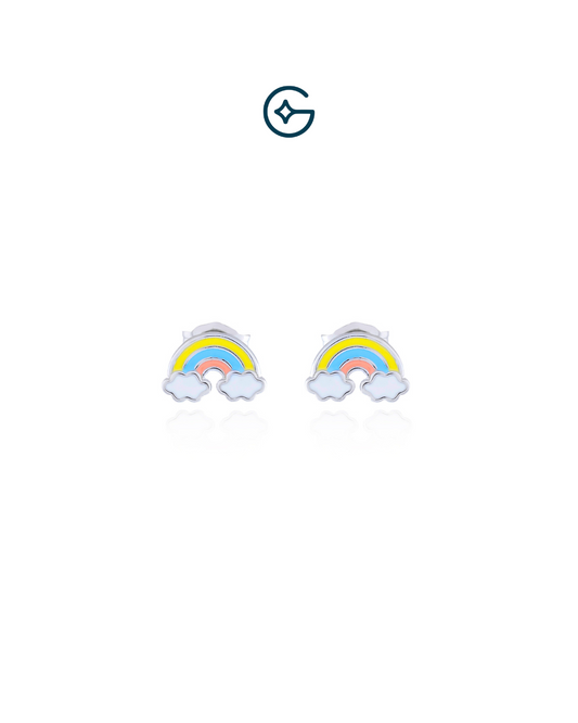 Rainbow Paradise Silver Earrings Kids