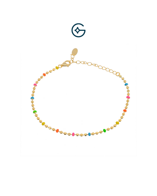Sleek Multi Round Beads Bracelet In Silver
