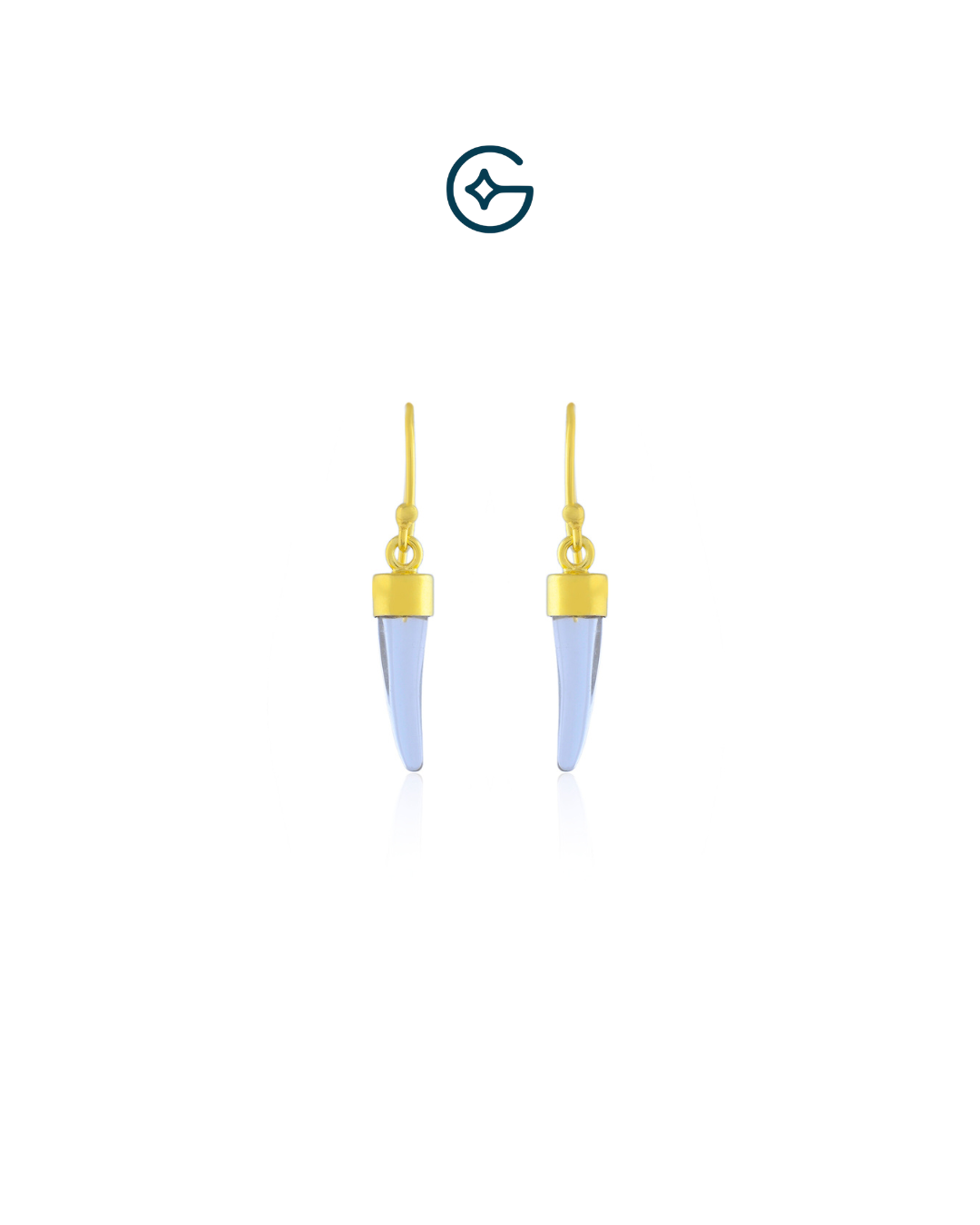 Crystal Tooth Claw Earrings In Silver
