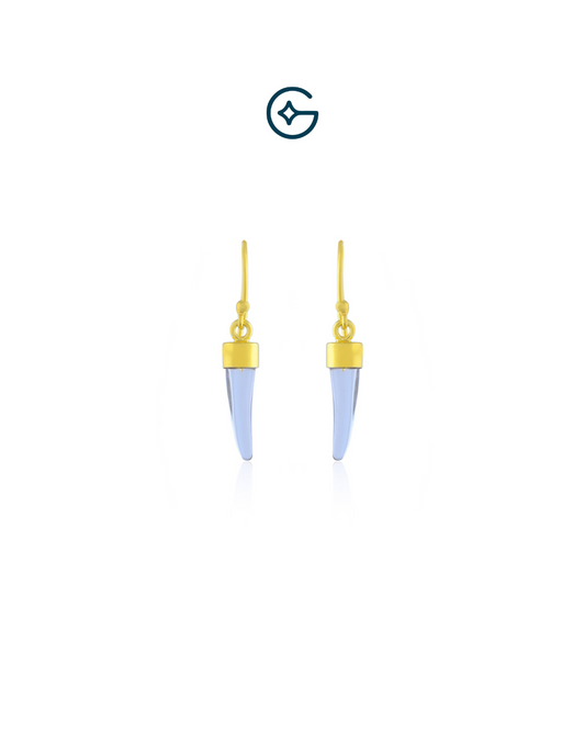 Crystal Tooth Claw Earrings In Silver