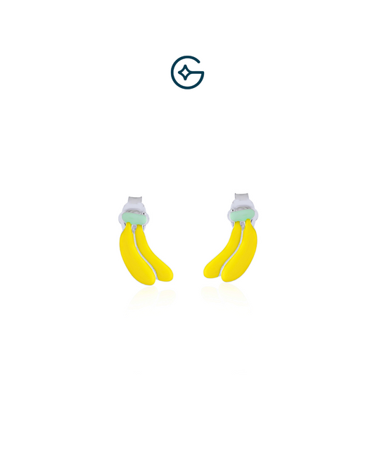 Cute Banana Kids Earrings In Silver