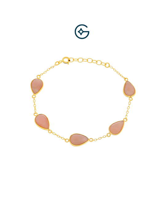 Pear Sun Stone Bracelet In Silver