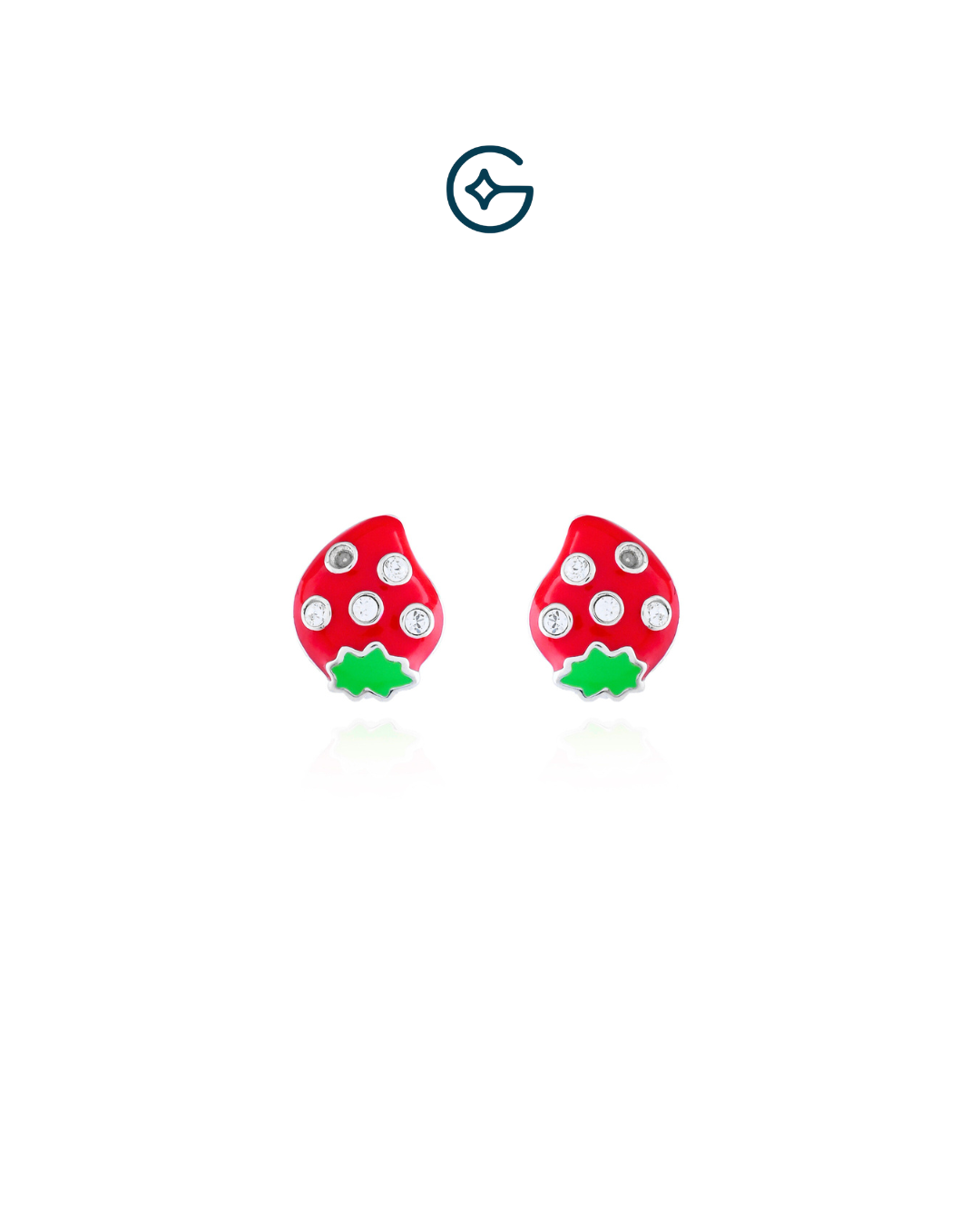 Strawberry Kids Earrings In Silver
