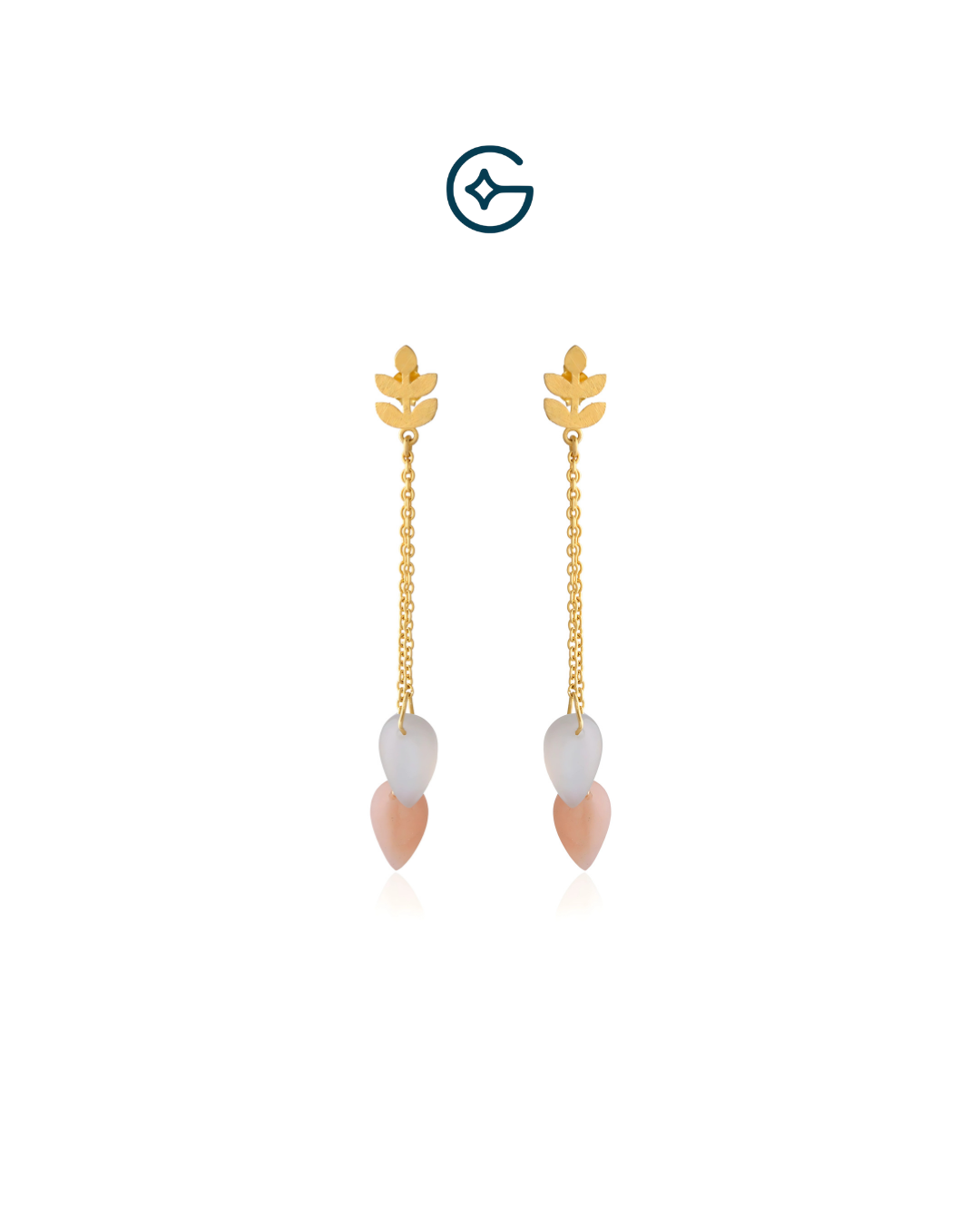 Natural Sunstone Pear Drop Earrings In Silver
