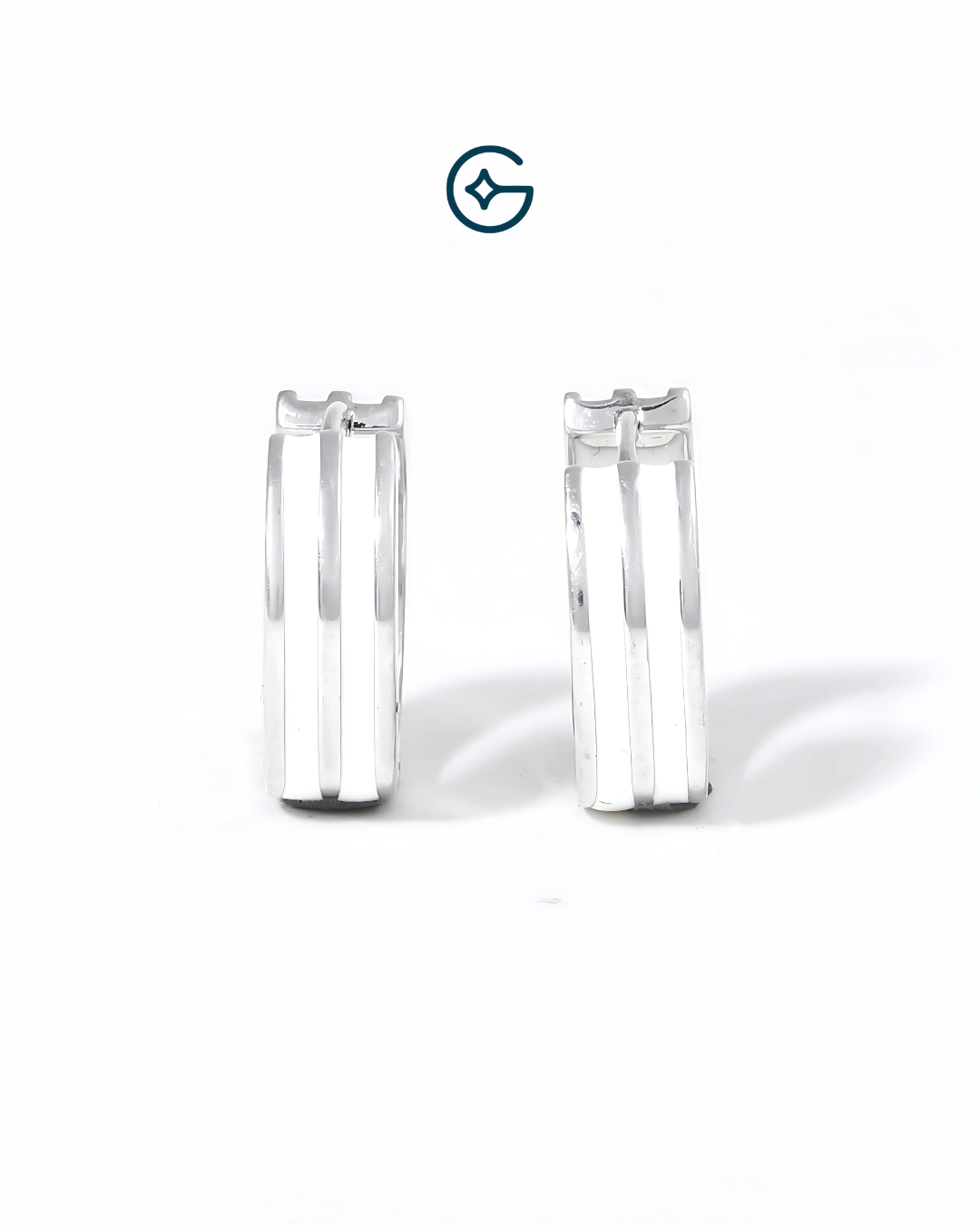 Must Have White Enamel Baali In Silver