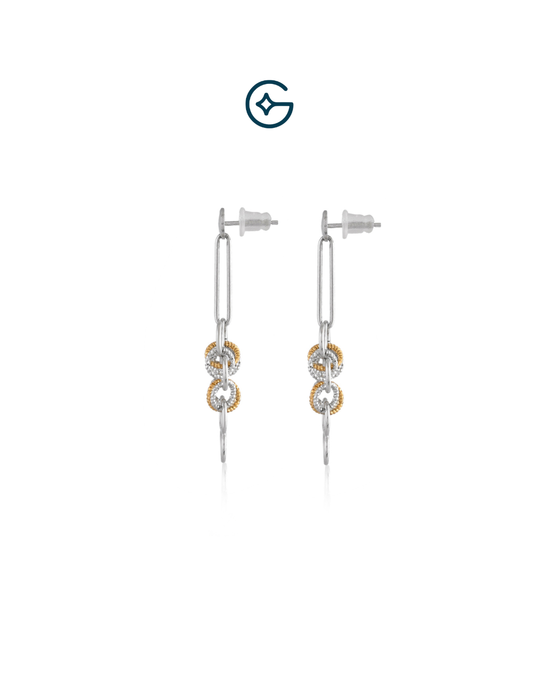 Modern Twist Silver Dangler Earrings