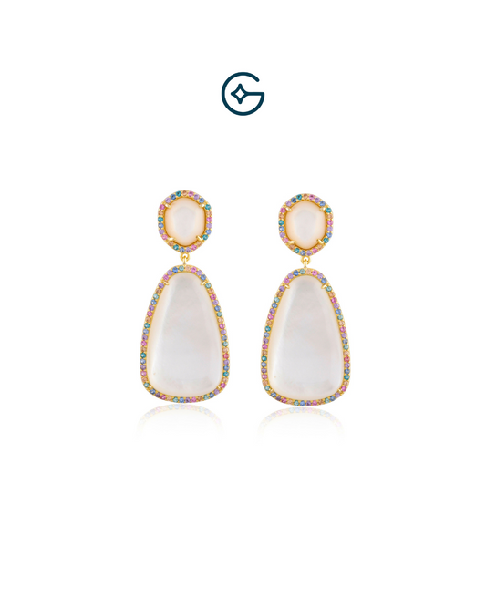 Round Multi CZ Statement Dangler In Silver