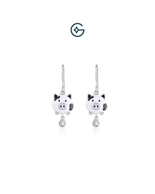 Peppa Pig Dangle Kids Earrings In Silver