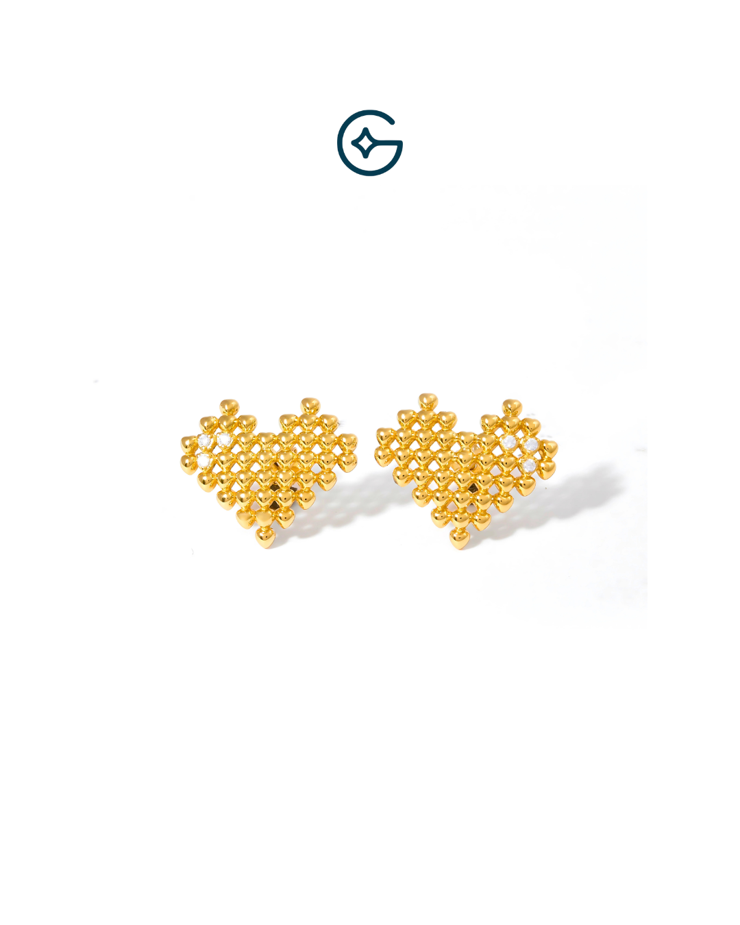 Connect The Dots Heart Studs In Silver