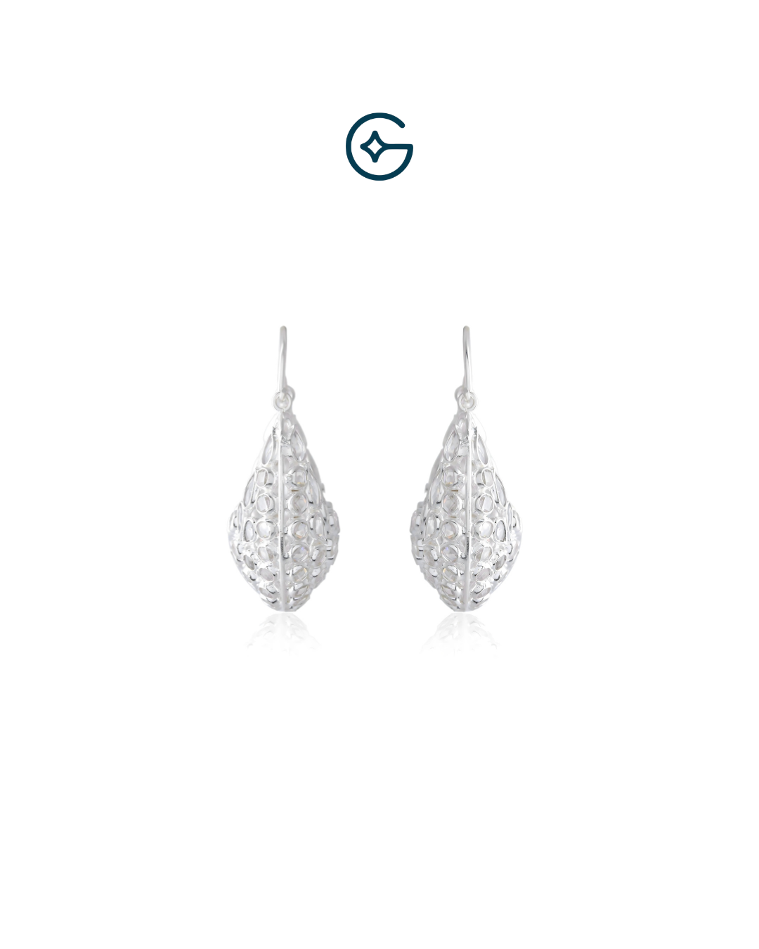 Natural Crystal Basket Baali In Silver