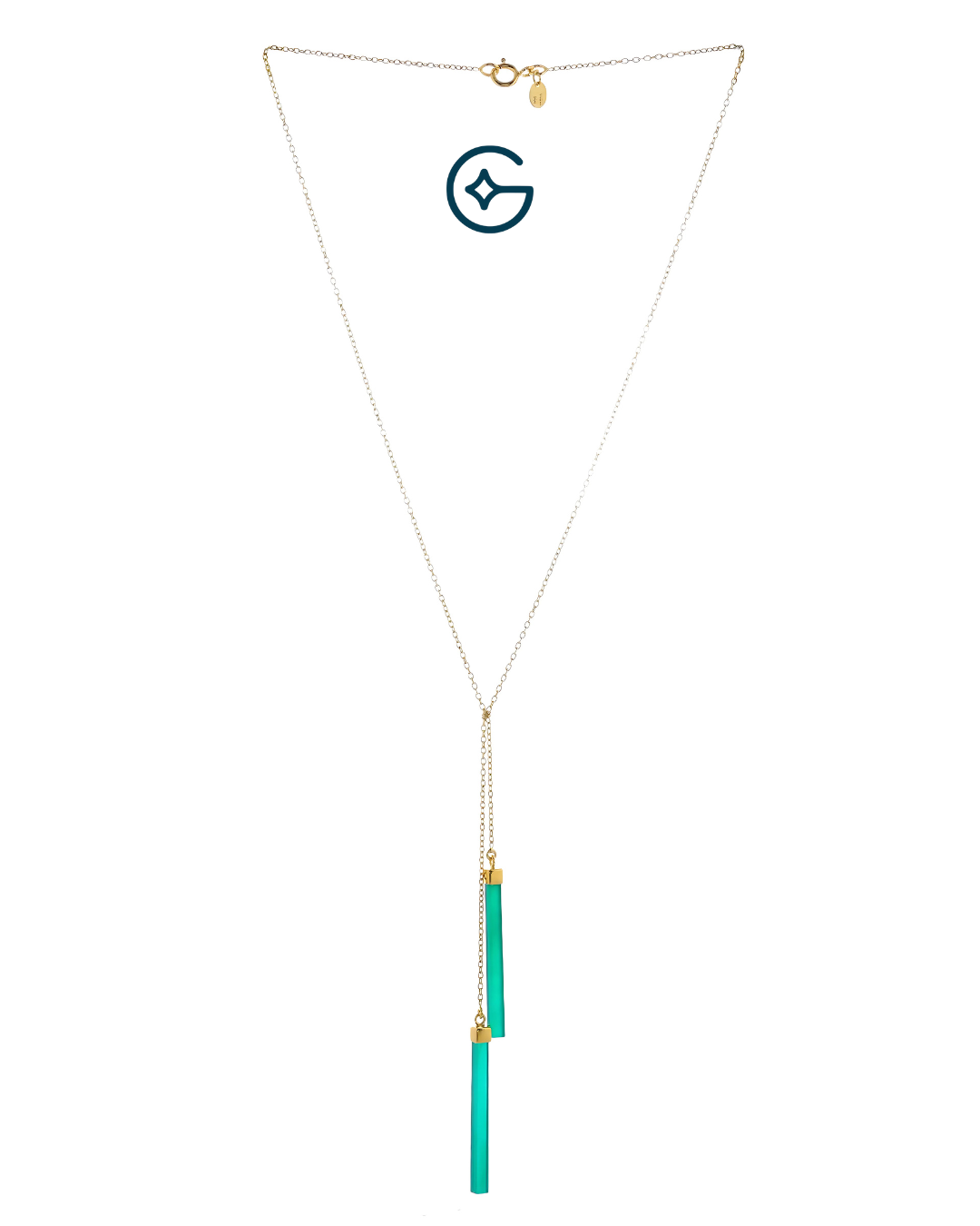 Long Green Onyx Stylish Necklace In Silver