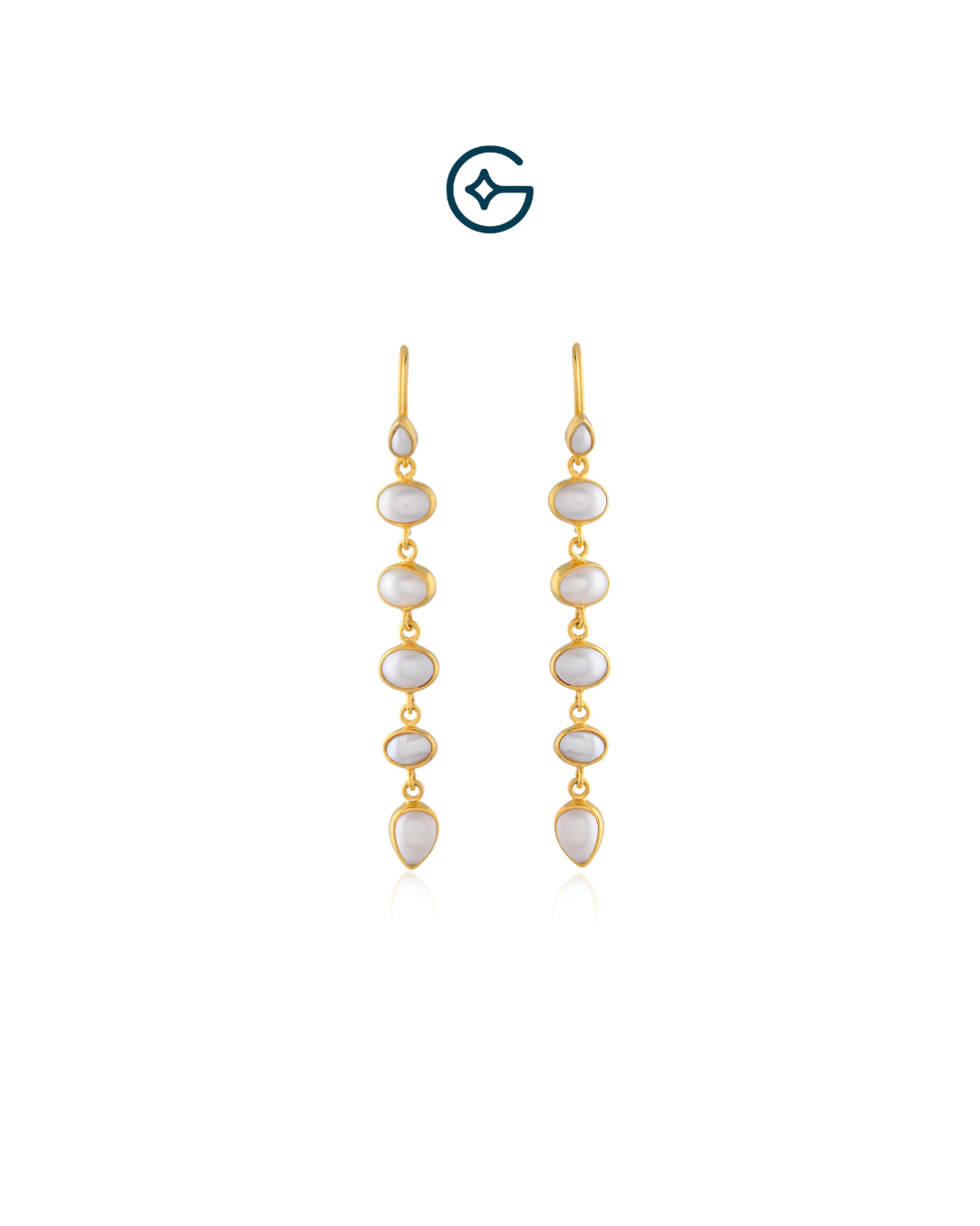 Natural Freshwater Pearl Line Dangler Earrings In Silver