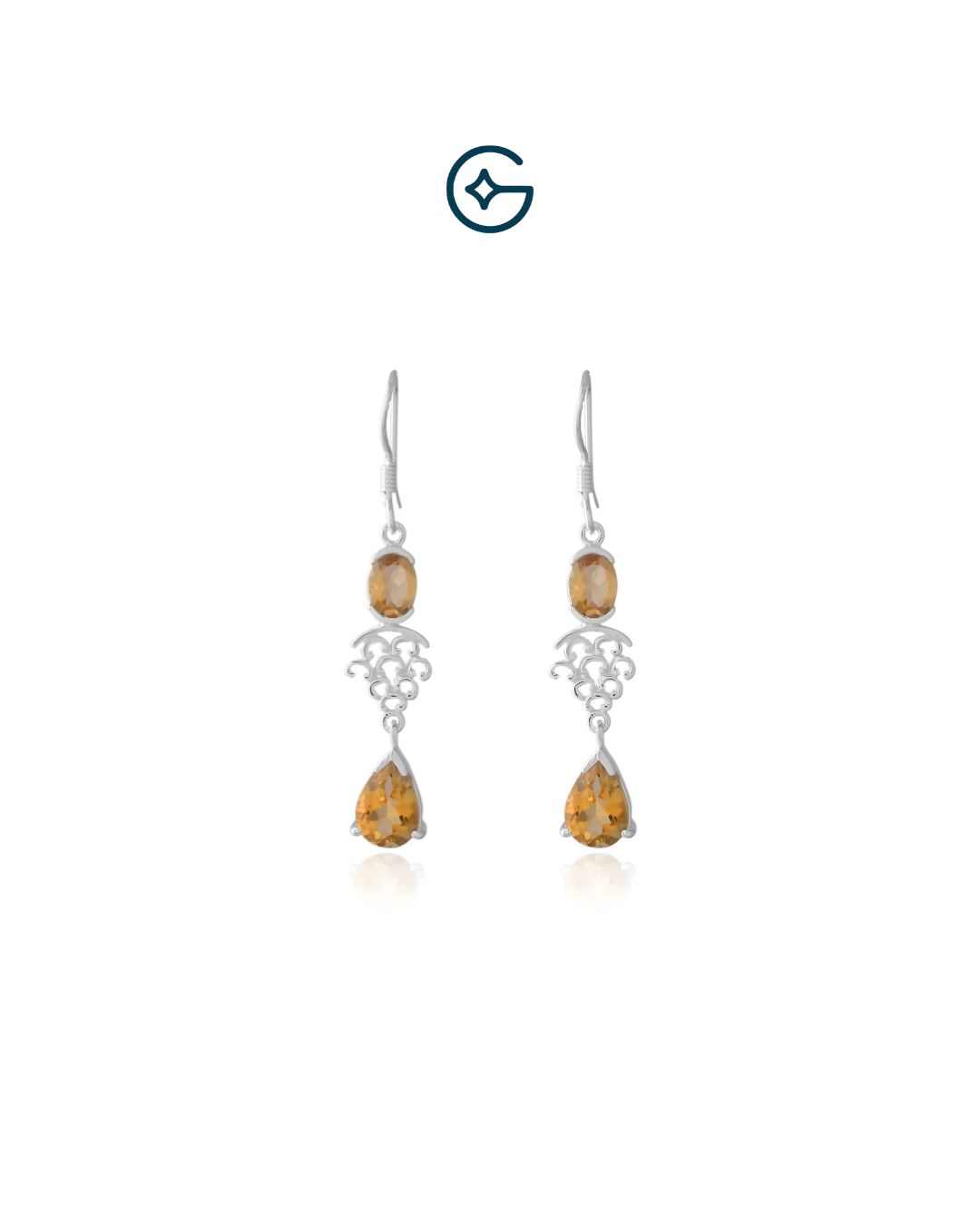 Natural Citrine Delight Danglers In Silver