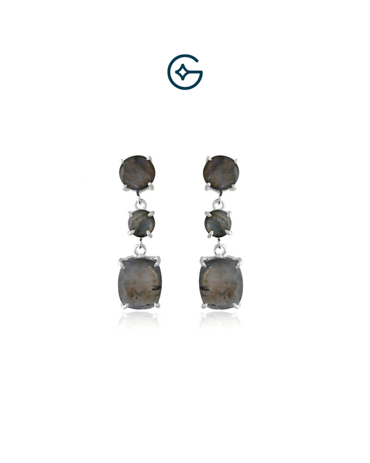 Labradorite Heavenly Drop Earrings In Silver