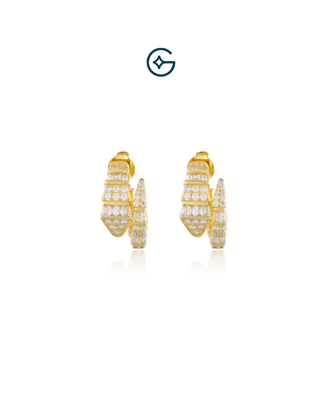 Serpenti Inspired Gold Plated Pendant Set In Silver