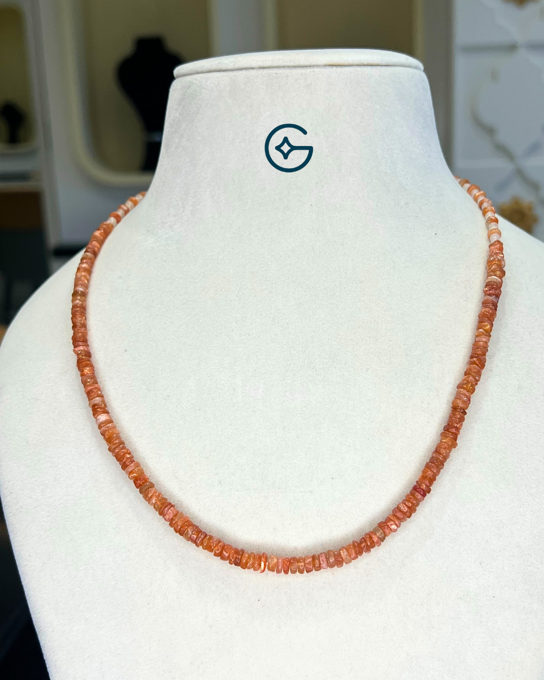 Natural Moonstone Bead Necklace