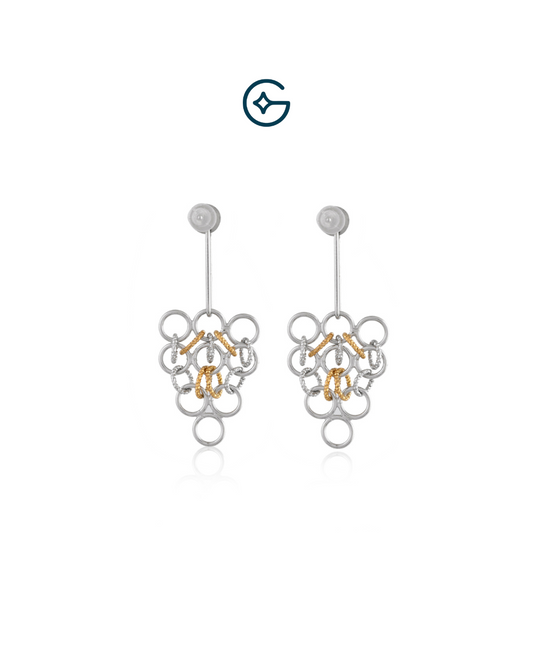 Modern Twist Silver Dangler Earrings
