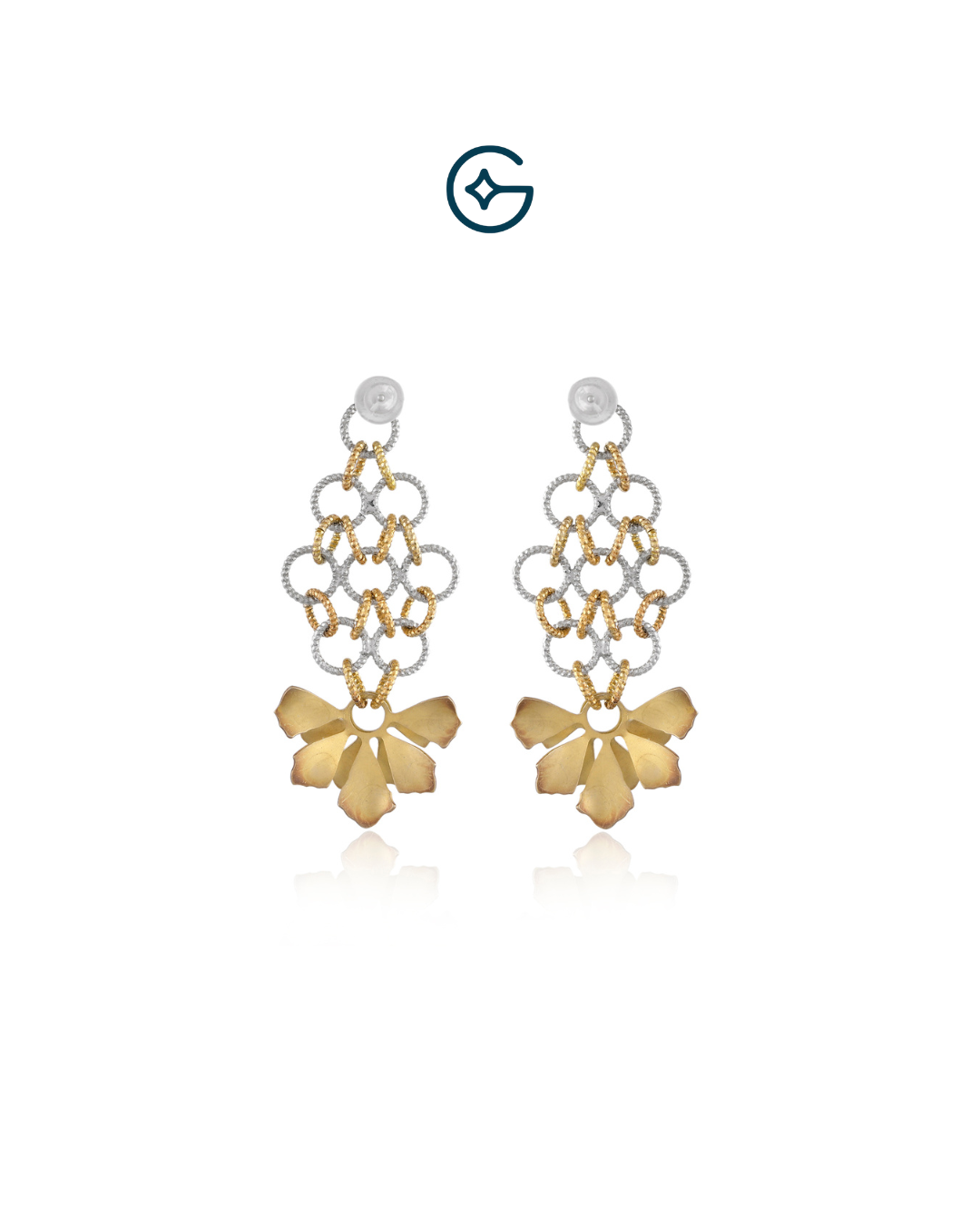 Modern Twist Double Colour Silver Rings Earrings