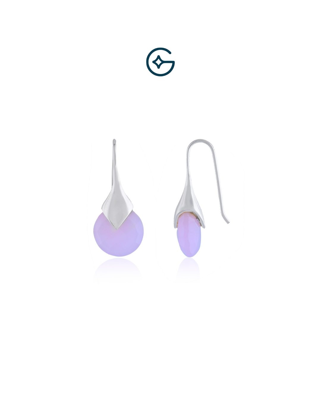 Rose Quartz Pear Dangle In Silver