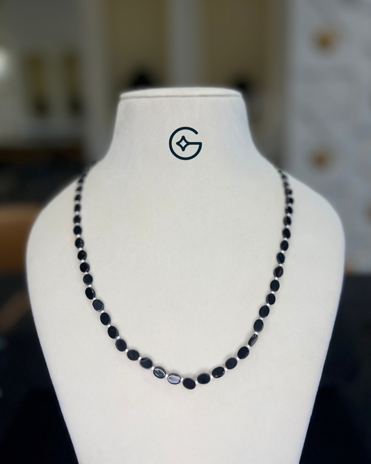 Black Onyx Coin Beads Necklace
