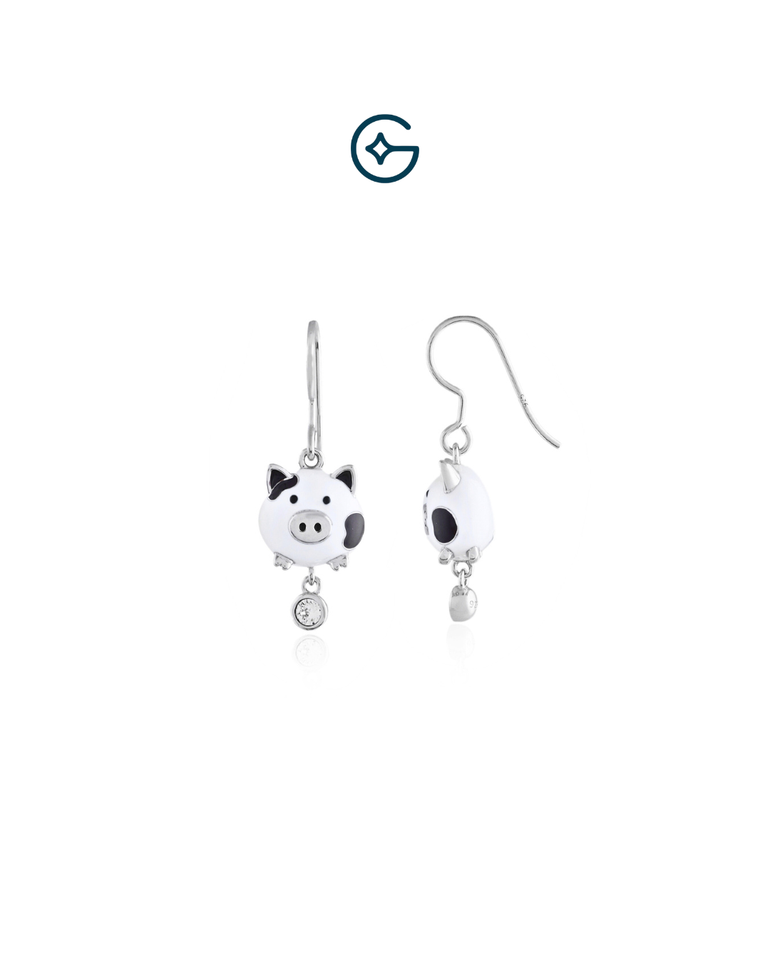 Peppa Pig Dangle Kids Earrings In Silver