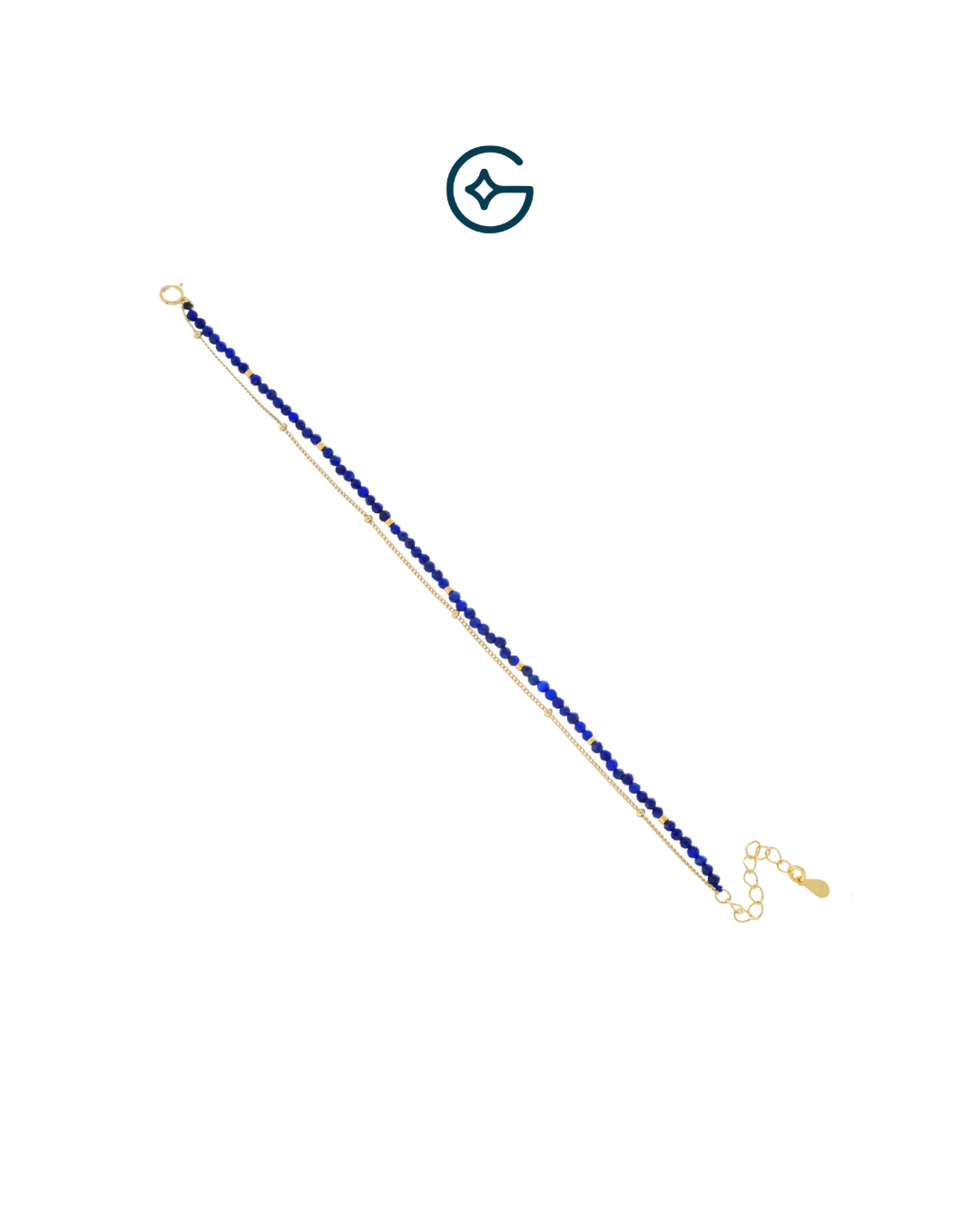 Natural Lapis Lazuli Round Bead Bracelet In Silver