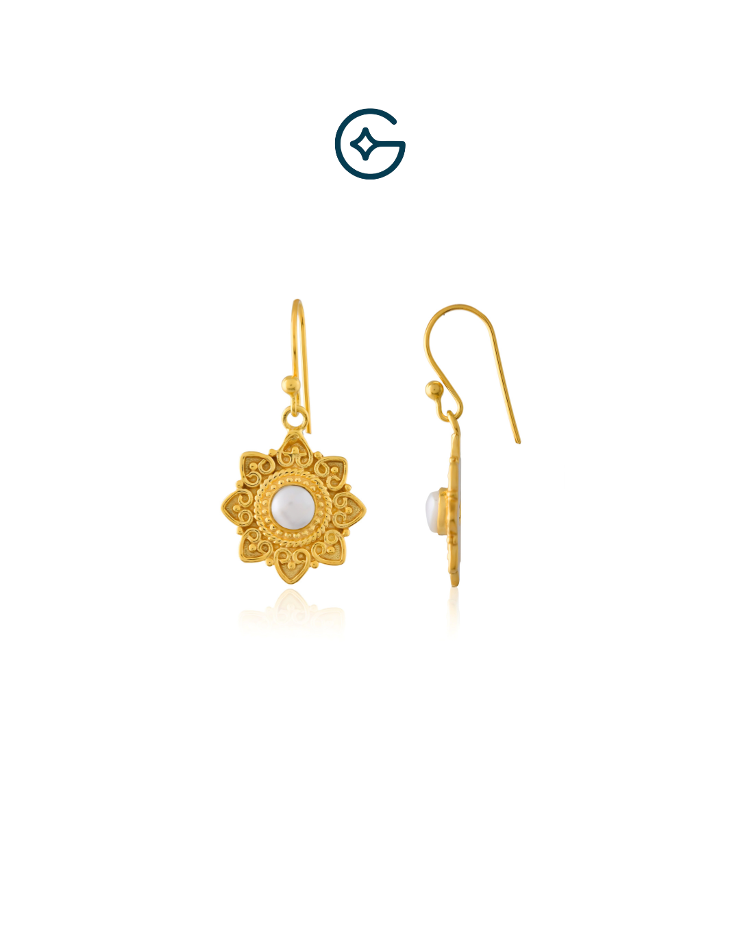 Sunshine Pearl Earrings In Silver
