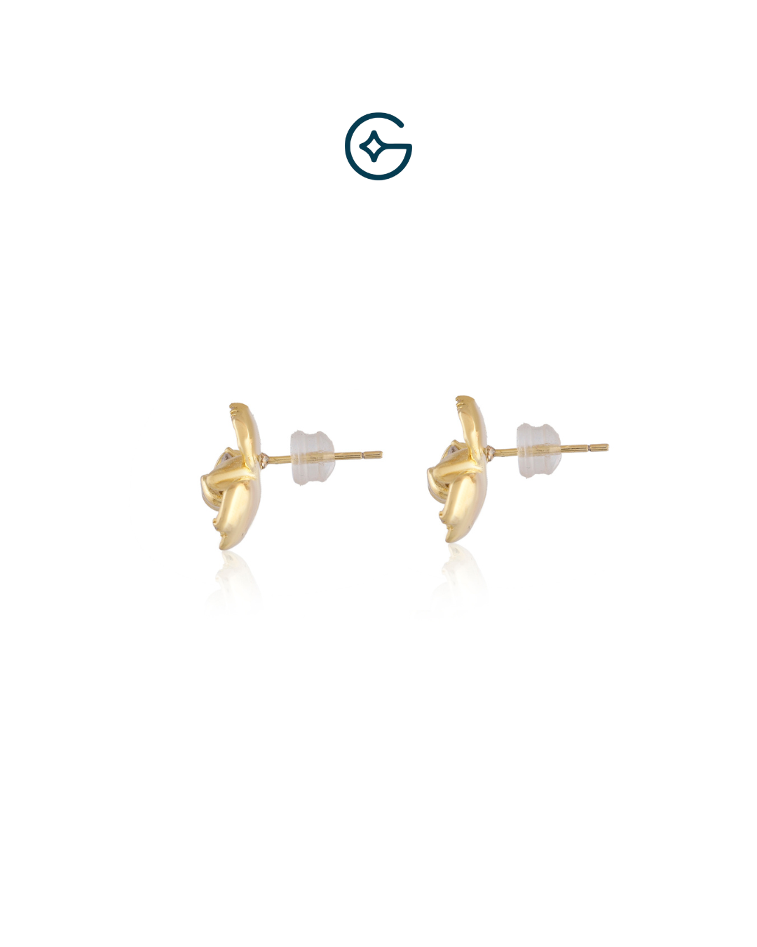 Flower Stud Silver Earrings With CZ