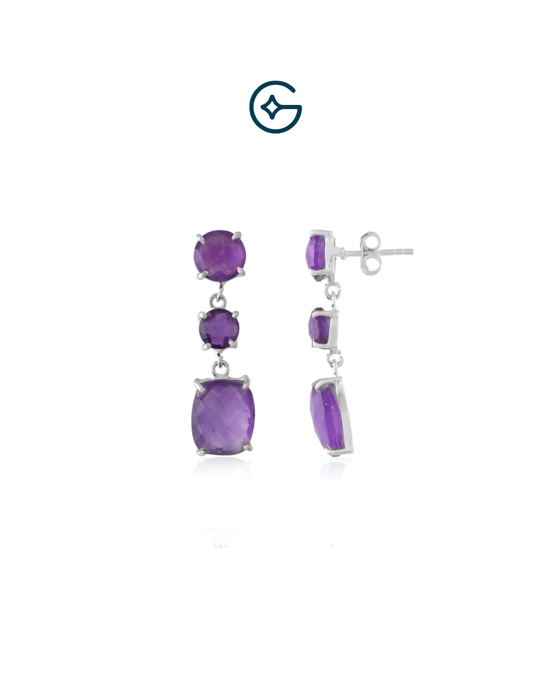 Amethyst Heavenly Drop Earrings In Silver