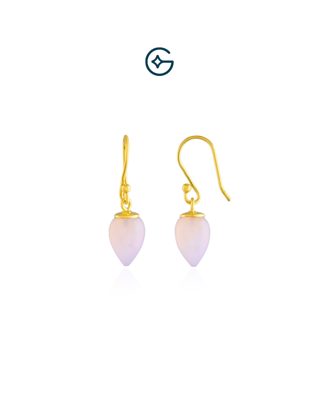 Rose Quartz Heavenly Tear Drop Earring In Silver
