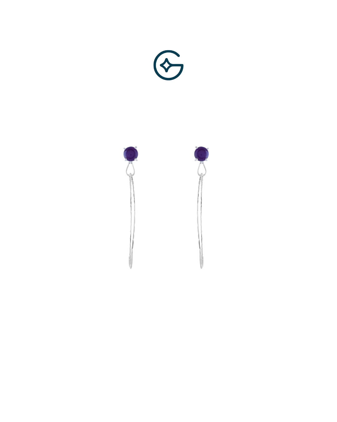 Amethyst Round Large Hoops In Silver